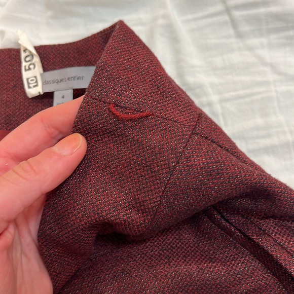 Classiques Entrier Wool Blend Burgundy Red Career Pencil Skirt Size 4 - Picture 3 of 4